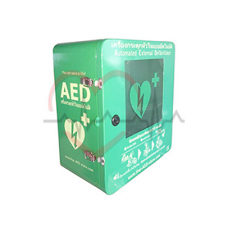 Outdoor AED Cabinet Dustproof Waterproof Alarm Keylocked. AED Wall Mountable Cabinet. AED Box. Bangkok First Aid Thailand,