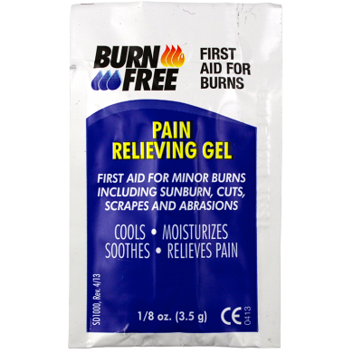 Burn Free Gel 1/8 oz. (3.5 g) Pain Relieving in Packets. 50 pcs / Pack. Gel for Burns. Bangkok First Aid Thailand. Pain Relieving Gel Packets - 50 pcs / Pack